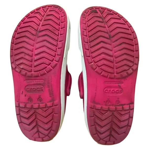 Pink Classic Crocs Clogs Mules Perforated Tops Adjustable Backs Slip On Shoes - Picture 10 of 12